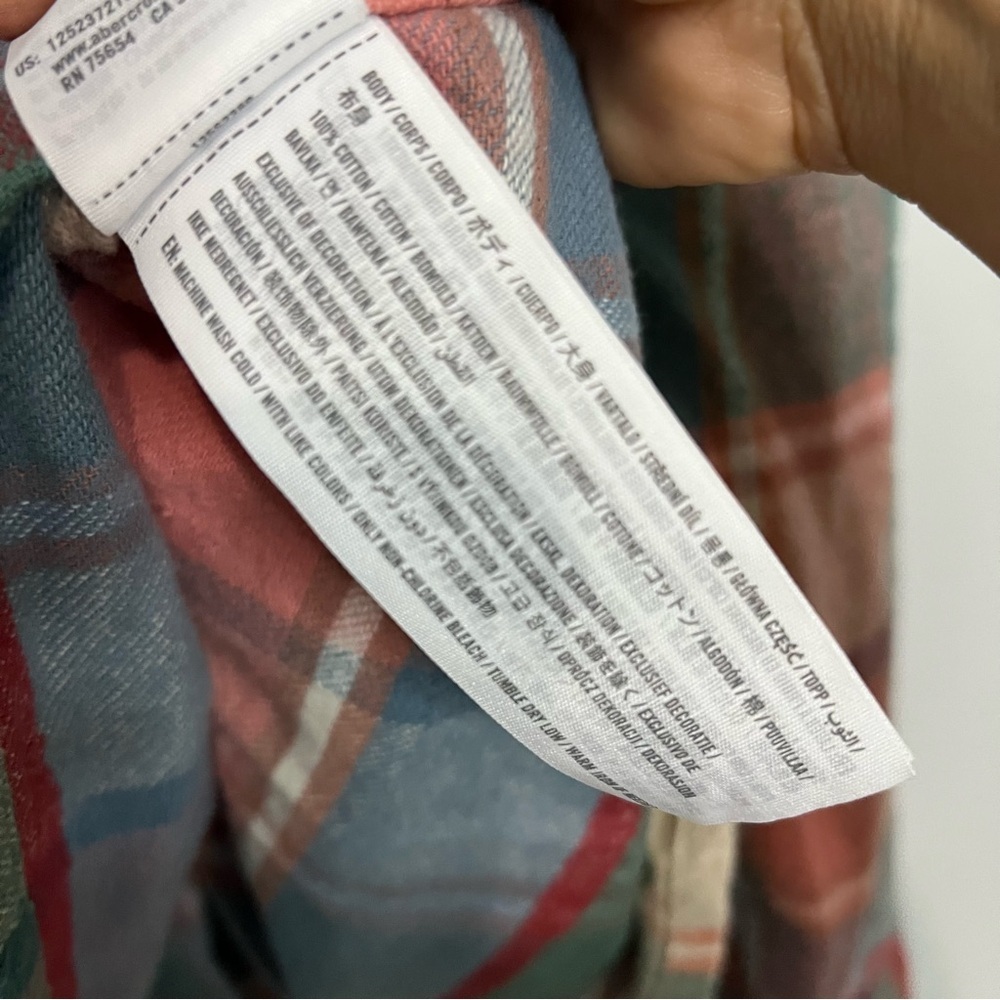 A&F 90m’s Oversized Windowpane Button Up Shirt L - image 6